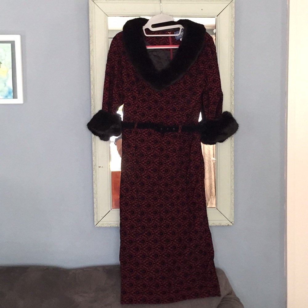 Collectif Vintage London Velvet Brocade Dress